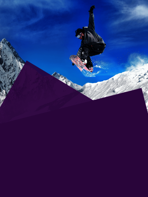 Sales, Snowboarder macht einen Stunt in der Luft
